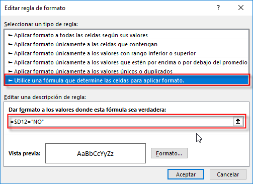 cuadro editar nueva regla