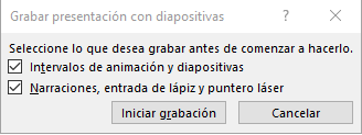 cuadro presentación con diapositivas